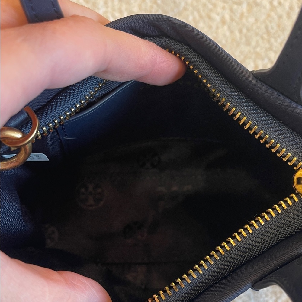 Tory Burch Navy Blue Mini Tote Bag with Crossbody Strap - Picture 6 of 6